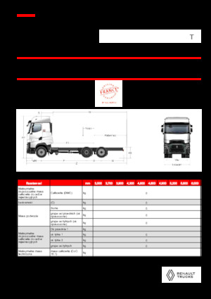 стійке шасі Renault T HIGH P6X2 LOW 24,5T 13L E6