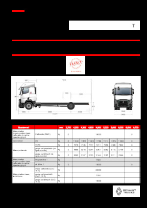 стійке шасі Renault T P4X2 13L E6