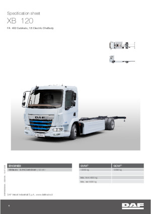 стійке шасі DAF XB 120 FA 12t Electric ChsBody