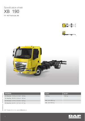 стійке шасі DAF XB 190 FA 08t