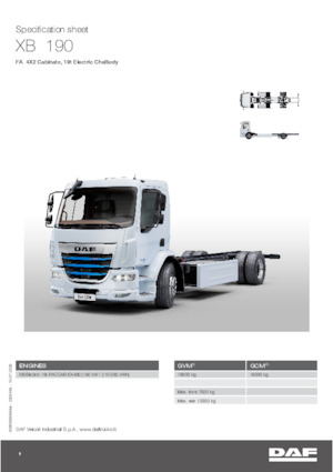стійке шасі DAF XB 190 FA 19t Electric ChsBody