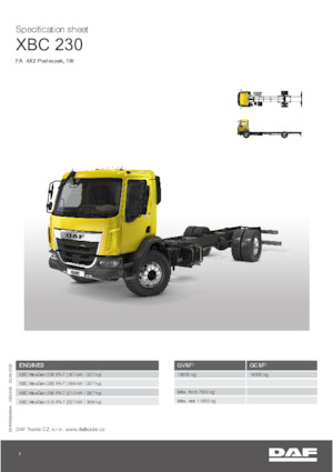 стійке шасі DAF XBC 290 FA 19t