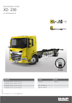 стійке шасі DAF XD 230 FA 19t