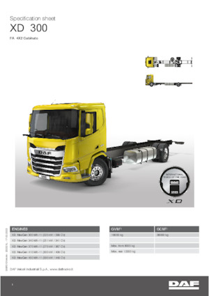 стійке шасі DAF XD 340 FA