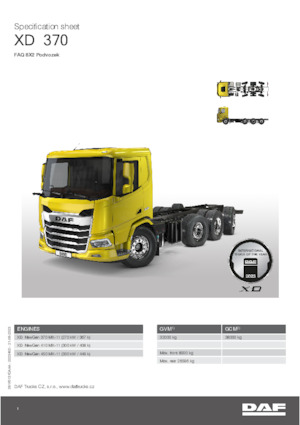 стійке шасі DAF XD 370 FAQ