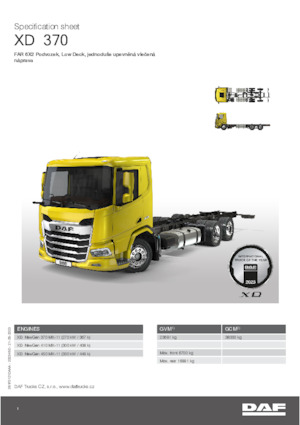стійке шасі DAF XD 370 FAR Low Deck