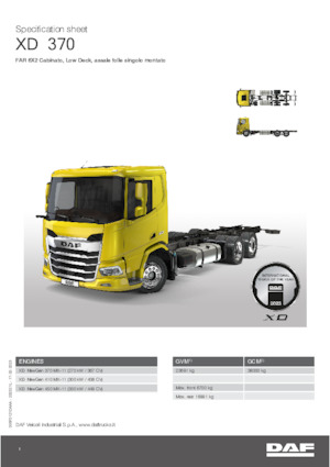 стійке шасі DAF XD 370 FAR Low Deck