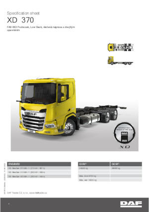 стійке шасі DAF XD 370 FAS Low Deck