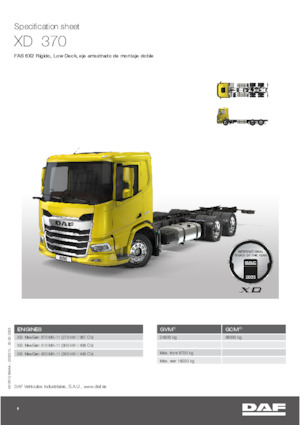 стійке шасі DAF XD 370 FAS Low Deck