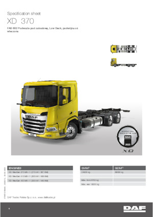 стійке шасі DAF XD 370 FAS Low Deck