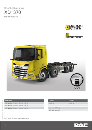 стійке шасі DAF XD 450 FAD