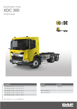 стійке шасі DAF XDC 370 FAT