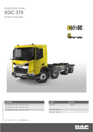 стійке шасі DAF XDC 370 FAD Mixer