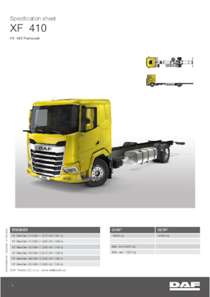 стійке шасі DAF XF 410 FA