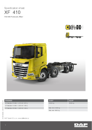 стійке шасі DAF XF 410 FAD Mixer