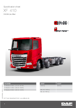 стійке шасі DAF XF 410 FAD Mixer