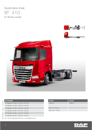 стійке шасі DAF XF 410 FA Low Deck