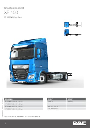 стійке шасі DAF XF 450 FA Low Deck