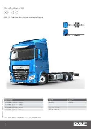 стійке шасі DAF XF 450 FAS Low Deck