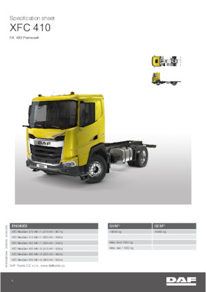 стійке шасі DAF XFC 480 FA