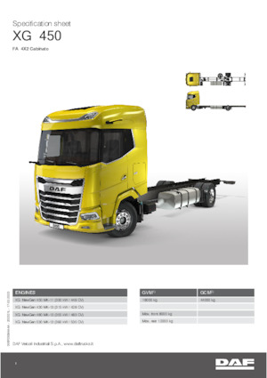 стійке шасі DAF XG 480 FA
