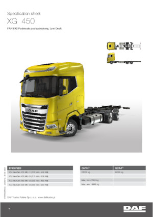 стійке шасі DAF XG 430 FAN Low Deck