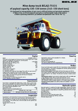 Самоскиди із жорсткою рамою Belaz 75131