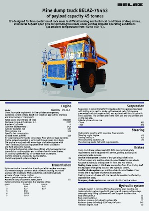 Самоскиди із жорсткою рамою Belaz 75453