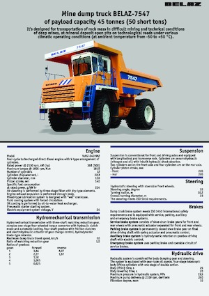 Самоскиди із жорсткою рамою Belaz 7547