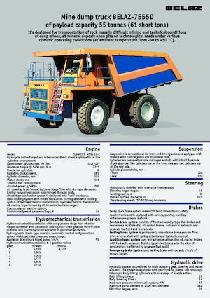 Самоскиди із жорсткою рамою Belaz 7555D