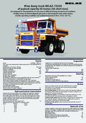 Самоскиди із жорсткою рамою Belaz 7555E