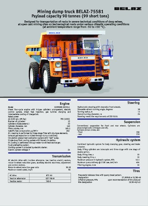 Самоскиди із жорсткою рамою Belaz 75581