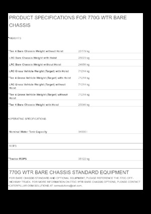 Самоскиди із жорсткою рамою Caterpillar 770G WTR Bare chassis