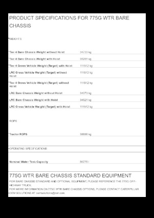 Самоскиди із жорсткою рамою Caterpillar 775G WTR Bare chassis