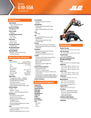 Телескопічні навантажувачі JLG G 10-55 A