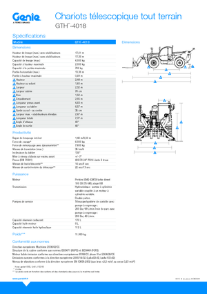 Телескопічні навантажувачі Genie GTH4018