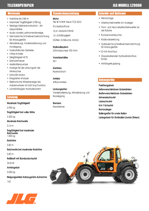Телескопічні навантажувачі JLG L 2906 H