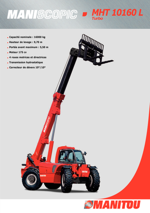 Телескопічні навантажувачі Manitou MHT 10160 L Turbo