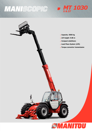 Телескопічні навантажувачі Manitou MT 1030 S Evolution