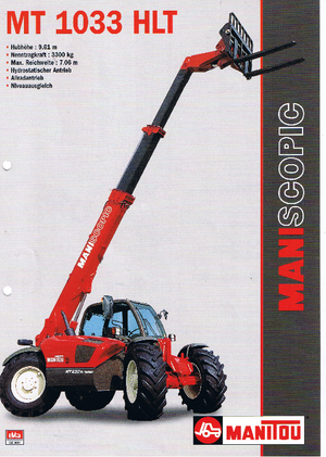 Телескопічні навантажувачі Manitou MT 1033 HLT