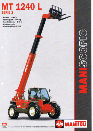 Телескопічні навантажувачі Manitou MT 1240 L