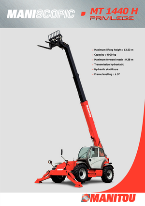 Телескопічні навантажувачі Manitou MT 1440 HA