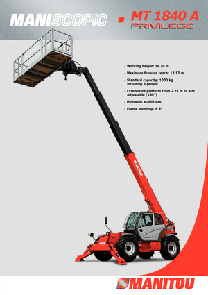 Телескопічні навантажувачі Manitou MT 1840 A