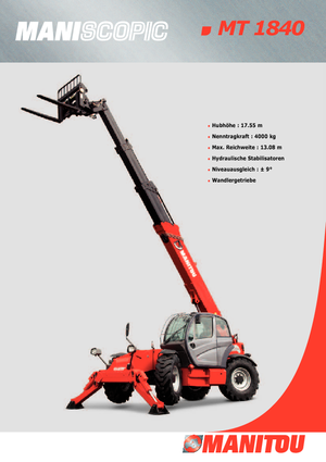 Телескопічні навантажувачі Manitou MT 1840 Comfort