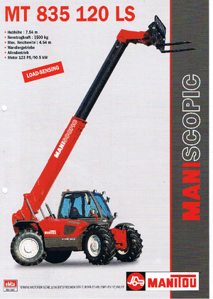 Телескопічні навантажувачі Manitou MT 835 T 120 LS