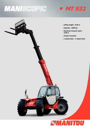 Телескопічні навантажувачі Manitou MT 932 Evolution