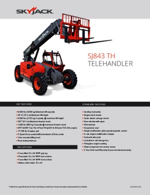 Телескопічні навантажувачі Skyjack SJ843 TH