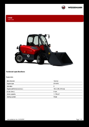 Телескопічні навантажувачі Weidemann T4108