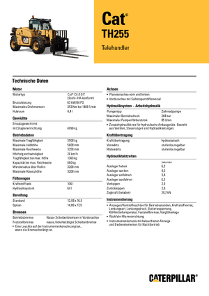 Телескопічні навантажувачі Caterpillar TH255
