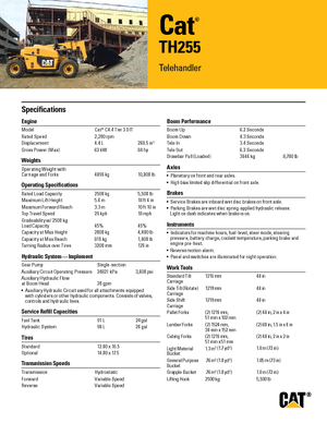 Телескопічні навантажувачі Caterpillar TH255
